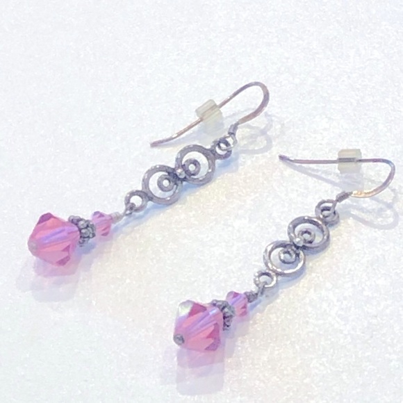 Sterling Silver Swarovski Crystal Earrings - Picture 1 of 3